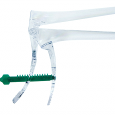 Гинекологическое зеркало (прозрачное), размер L, зеленый фиксатор ( ООО "Полимерные изделия") - ЗДРАВДЕНТ МАРКЕТ - медицинские расходные материалы